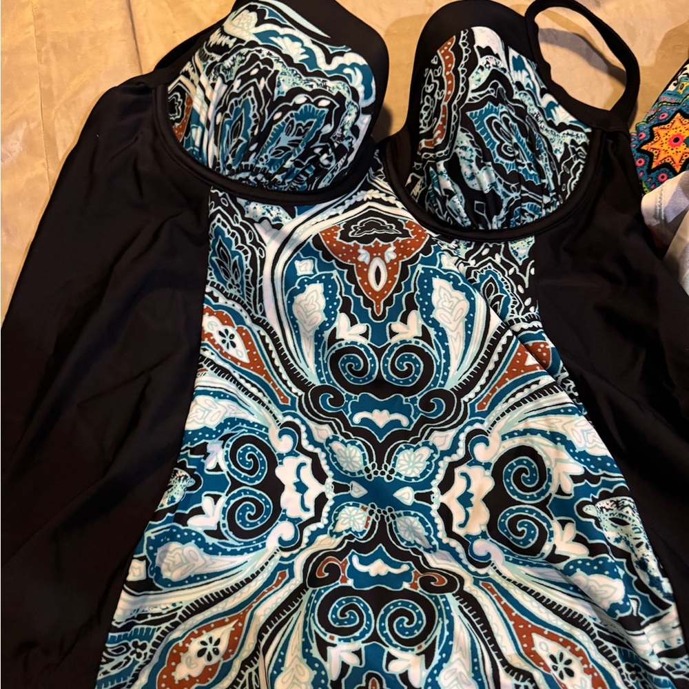 Multicolor Patterned swim top